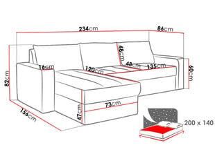 Izvelkamais stūra dīvāns DOMINO цена и информация | Диваны | 220.lv