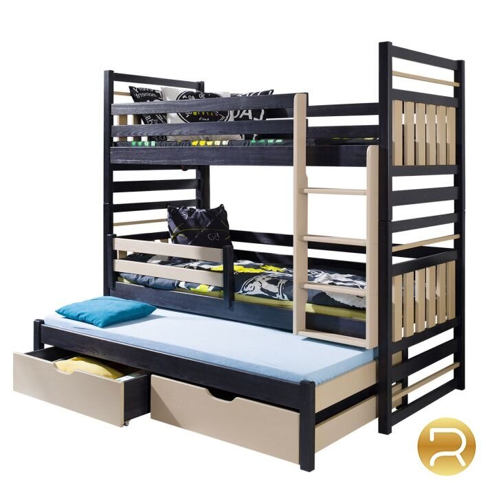 3-vietīga divstāvu gulta Hipolit, 80 x 180 cm cena un informācija | Bērnu gultas | 220.lv
