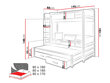 3-vietīga divstāvu gulta Quatro, 80 x 180 cm, grafīta krāsas/pelēka цена и информация | Bērnu gultas | 220.lv