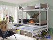 3-vietīga divstāvu gulta Quatro, 90 x 200 cm, balta/trifeles apdares cena un informācija | Bērnu gultas | 220.lv