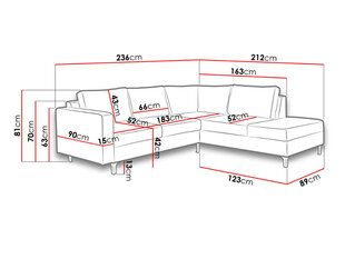 Stūra dīvāns ORLANDO WOOD cena un informācija | Stūra dīvāni | 220.lv