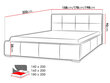 Gulta Marina 140x200 cm ar paceļamu pamatni cena un informācija | Gultas | 220.lv