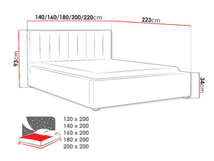 Кровать Ideal 120x200 см с выдвижным основанием кровати цена и информация | Кровати | 220.lv