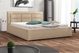 Кровать Clasic 160x200 см с выдвижным основанием, бежевая цена и информация | Кровати | 220.lv