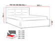 Gulta Clasic 200x200 cm ar paceļamu pamatni cena un informācija | Gultas | 220.lv