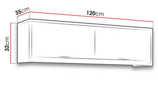 Навесной шкаф Denver + светодиодное освещение цена и информация | Шкафы | 220.lv