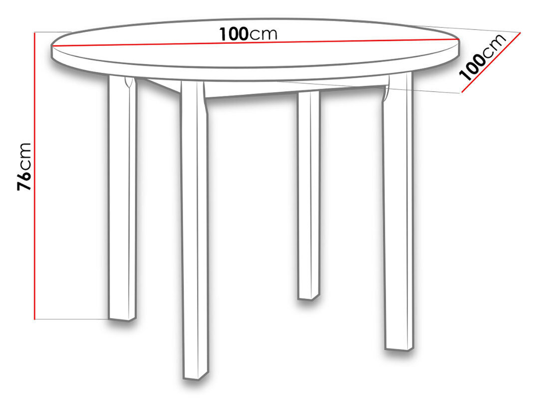 Ēdamgalds Poli cena un informācija | Virtuves galdi, ēdamgaldi | 220.lv