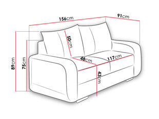 Dīvāns Mono II, balts/melns cena un informācija | Dīvāni | 220.lv