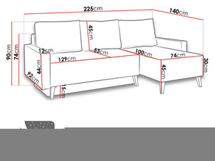 Угловой диван-кровать Oviedo Gloss цена и информация | Диваны | 220.lv