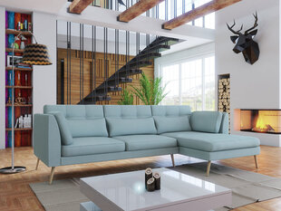 Stūra dīvāns Pacyfic I, gaiši zils cena un informācija | Stūra dīvāni | 220.lv