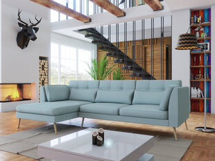 Stūra dīvāns Pacyfic I, gaiši zils cena un informācija | Stūra dīvāni | 220.lv