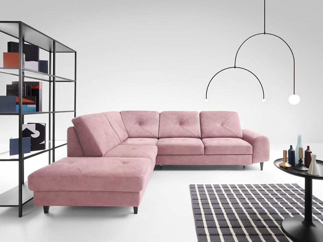 Izvelkamais stūra dīvāns Play, rozā cena un informācija | Dīvāni | 220.lv