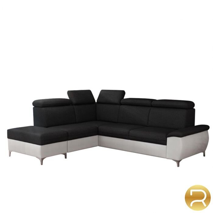 Izvelkamais stūra dīvāns Magic C, balts/melns cena un informācija | Stūra dīvāni | 220.lv