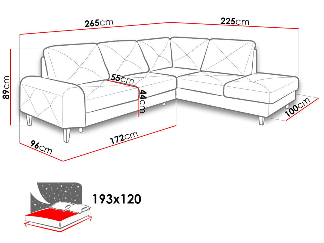 Izvelkamais stūra dīvāns Play, dzeltens cena un informācija | Dīvāni | 220.lv