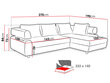 Izvelkamais stūra dīvāns Panama, melns/pelēks цена и информация | Stūra dīvāni | 220.lv