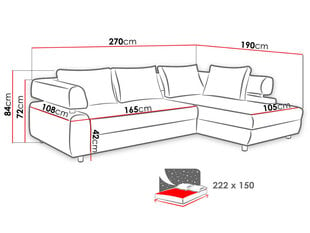Izvelkamais stūra dīvāns Panama cena un informācija | Stūra dīvāni | 220.lv