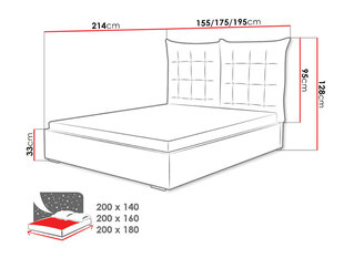 Кровать SZYMON, 160x200 см цена и информация | Кровати | 220.lv