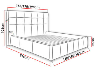 Кровать ALAN, 160х200 см цена и информация | Кровати | 220.lv