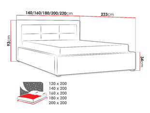 Gulta CLASIC, 200 x 200 cm цена и информация | Кровати | 220.lv