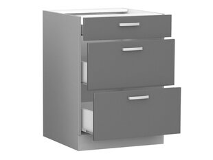 Кухонный шкаф (нижний) GREY 60 D 3S BB MULTILINE цена и информация | Шкафы | 220.lv