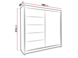 Шкаф с раздвижными дверями Talin III + LED цена и информация | Шкафы | 220.lv