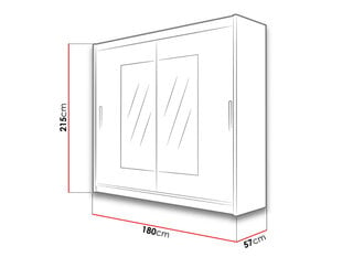 Drēbju skapis ar bīdāmajām durvīm Bega VII цена и информация | Шкафы | 220.lv