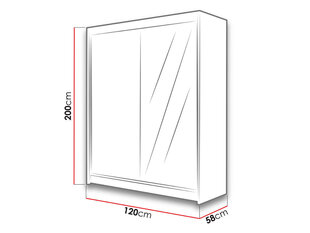 Шкаф с раздвижными дверями Lino I + LED подсветка цена и информация | Шкафы | 220.lv