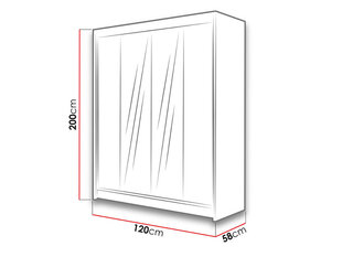Drēbju skapis ar bīdāmajām durvīm Lino II + LED cena un informācija | Skapji | 220.lv