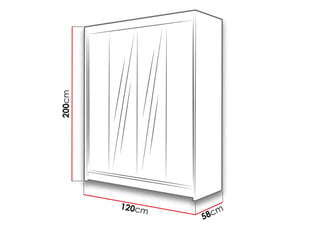 Шкаф с раздвижными дверями Lino II + LED цена и информация | Шкафы | 220.lv