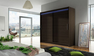 Шкаф с раздвижными дверями Bega I 180 cм + LED цена и информация | Шкафы | 220.lv