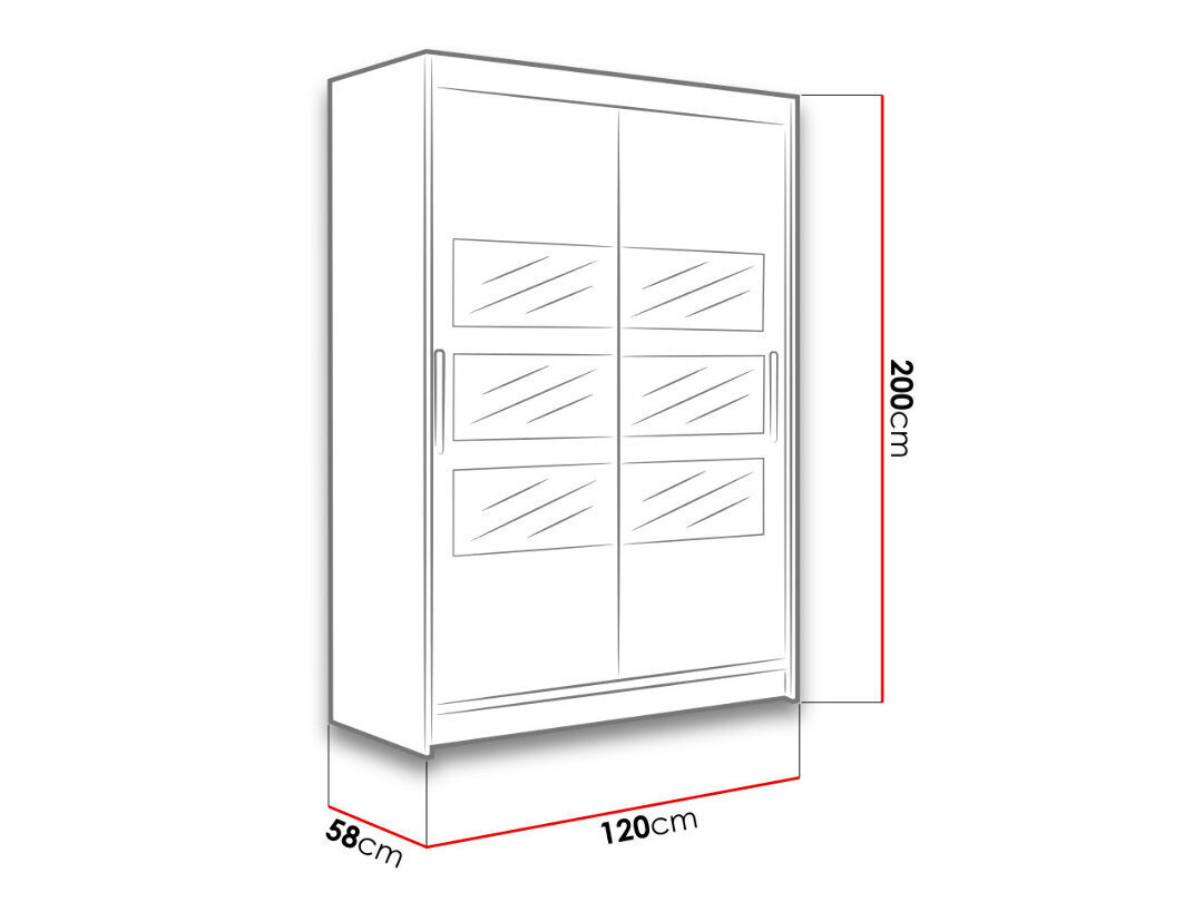 Drēbju skapis Miami V + LED цена и информация | Skapji | 220.lv