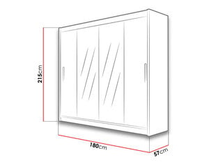 Drēbju skapis ar bīdāmajām durvīm Bega II + LED цена и информация | Шкафы | 220.lv
