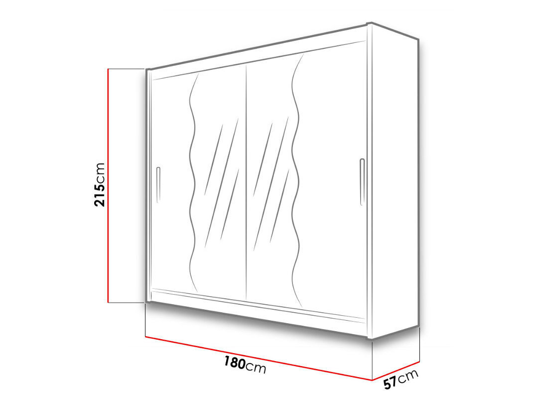 Drēbju skapis ar bīdāmajām durvīm Bega X + LED цена и информация | Skapji | 220.lv