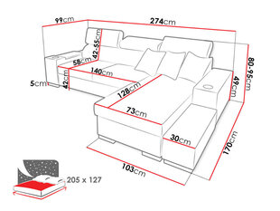 Угловой диван Perseo I Mini цена и информация | Угловые диваны | 220.lv
