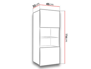 Шкаф-витрина Calabrini цена и информация | Шкафы | 220.lv