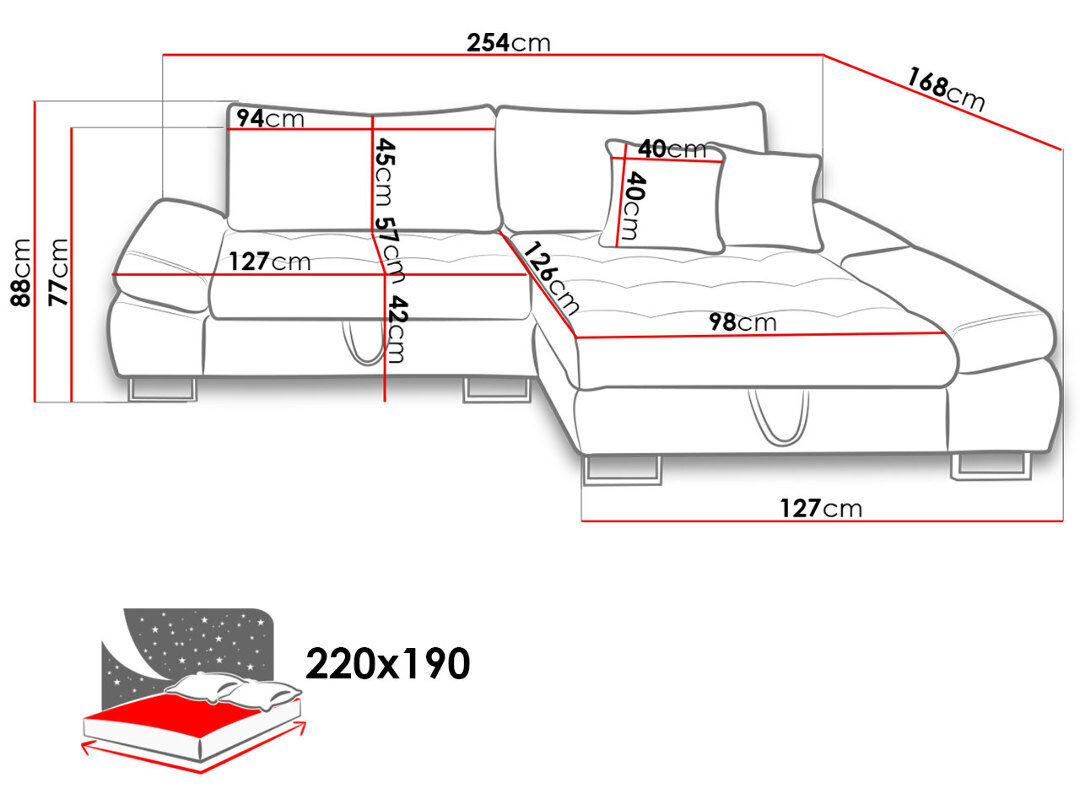 Izvelkamais stūra dīvāns Grey BX, apdare Soro 86/Soro 34 cena un informācija | Dīvāni | 220.lv