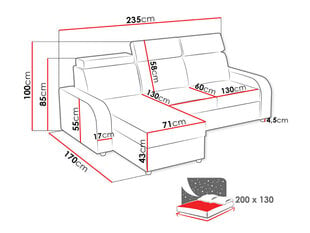 Izvelkamais stūra dīvāns Oslo cena un informācija | Dīvāni | 220.lv
