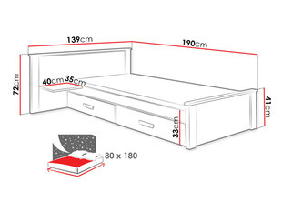 Кровать Aldo Plus 80x180 cm цена и информация | Кровати | 220.lv