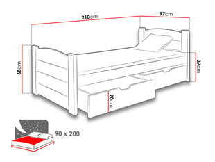 Кровать Roma 90х200 см цена и информация | Детские кровати | 220.lv