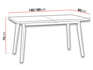 Раздвижной обеденный стол цена и информация | Кухонные и обеденные столы | 220.lv