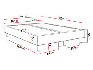 Kontinentālā gulta Lux 140x200cm + matracis цена и информация | Кровати | 220.lv