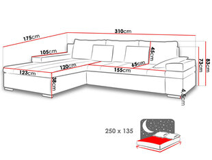 Izvelkamais stūra dīvāns Bangkok цена и информация | Угловые диваны | 220.lv