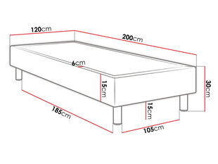 Континентальная кровать Lux 120х200см + матрас цена и информация | Кровати | 220.lv