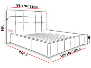 Gulta Alan 160x200 cm cena un informācija | Gultas | 220.lv