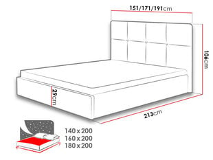 Gulta Allatessa Duo 140x200 cm цена и информация | Кровати | 220.lv