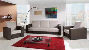 Komplekts Kwadrat Lux 3+1+1, bēšs/brūns cena un informācija | Dīvānu komplekti | 220.lv