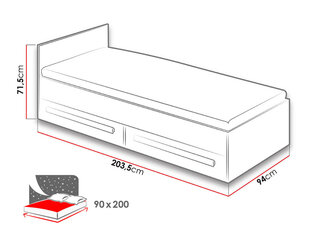 Gulta Guliver 90x200 cm цена и информация | Кровати | 220.lv