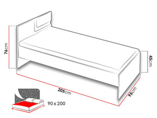 Gulta Apetito 90 x 200 cm kaina ir informacija | Gultas | 220.lv