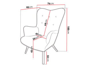 Atzveltnes krēsls SKANDYNAWSKI BUJANY, apdare Magic Velvet 2258 cena un informācija | Atpūtas krēsli | 220.lv
