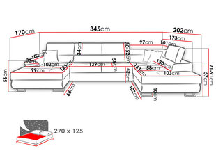 Угловой диван-кровать Cotere Bis цена и информация | Диваны | 220.lv